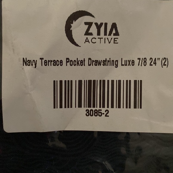 Navy Terrace Pocket Drawstring Luxe 7/8 24” - Picture 3 of 3